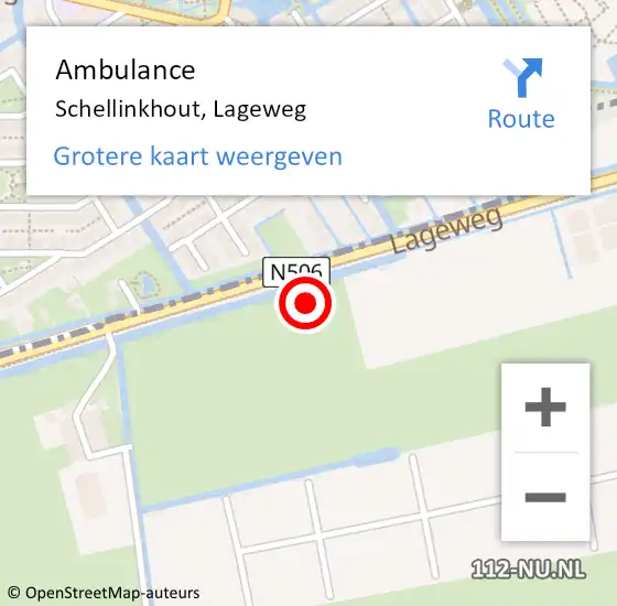 Locatie op kaart van de 112 melding: Ambulance Schellinkhout, Lageweg op 9 juli 2021 14:57