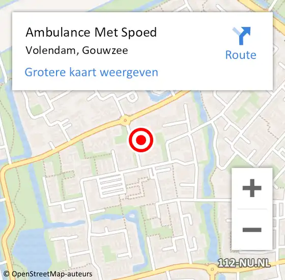 Locatie op kaart van de 112 melding: Ambulance Met Spoed Naar Volendam, Gouwzee op 9 juli 2021 15:02