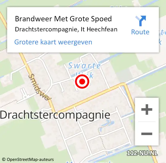 Locatie op kaart van de 112 melding: Brandweer Met Grote Spoed Naar Drachtstercompagnie, It Heechfean op 9 juli 2021 15:05