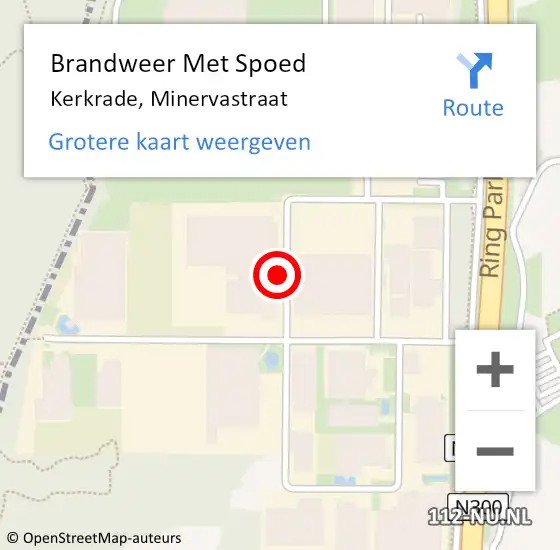 Locatie op kaart van de 112 melding: Brandweer Met Spoed Naar Kerkrade, Minervastraat op 9 juli 2021 15:09