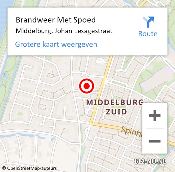 Locatie op kaart van de 112 melding: Brandweer Met Spoed Naar Middelburg, Johan Lesagestraat op 9 juli 2021 15:57