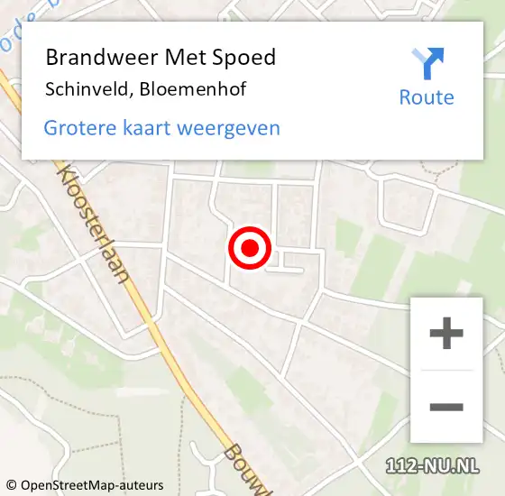 Locatie op kaart van de 112 melding: Brandweer Met Spoed Naar Schinveld, Bloemenhof op 9 juli 2021 16:01