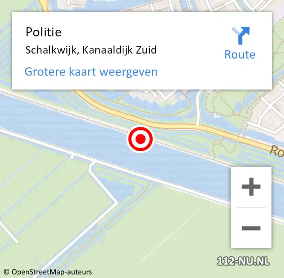 Locatie op kaart van de 112 melding: Politie Schalkwijk, Kanaaldijk Zuid op 9 juli 2021 16:01