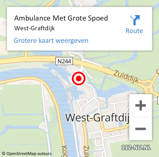 Locatie op kaart van de 112 melding: Ambulance Met Grote Spoed Naar West-Graftdijk op 9 juli 2021 16:13