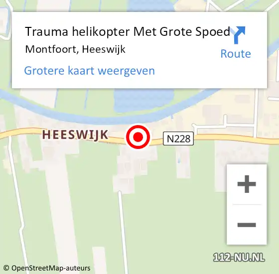 Locatie op kaart van de 112 melding: Trauma helikopter Met Grote Spoed Naar Montfoort, Heeswijk op 9 juli 2021 16:20