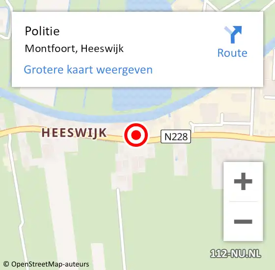 Locatie op kaart van de 112 melding: Politie Montfoort, Heeswijk op 9 juli 2021 16:20