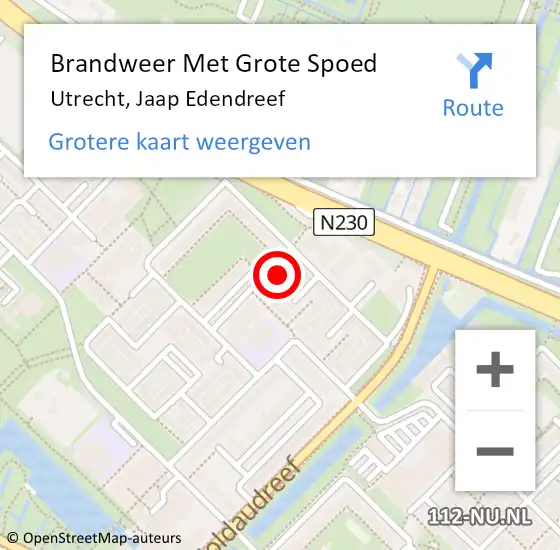 Locatie op kaart van de 112 melding: Brandweer Met Grote Spoed Naar Utrecht, Jaap Edendreef op 9 juli 2021 17:04