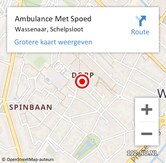 Locatie op kaart van de 112 melding: Ambulance Met Spoed Naar Wassenaar, Schelpsloot op 9 juli 2021 17:11