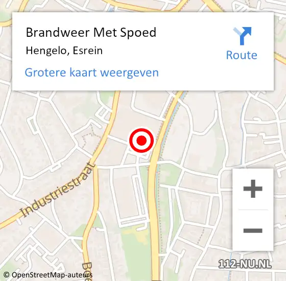 Locatie op kaart van de 112 melding: Brandweer Met Spoed Naar Hengelo, Esrein op 9 juli 2021 17:18