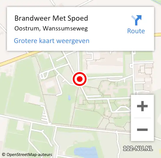 Locatie op kaart van de 112 melding: Brandweer Met Spoed Naar Oostrum, Wanssumseweg op 9 juli 2021 17:31