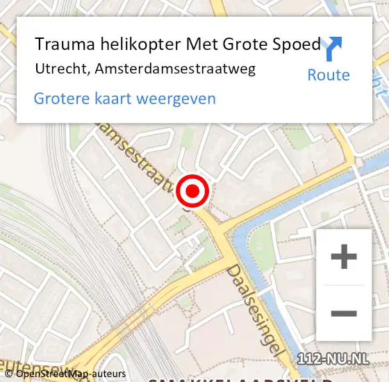 Locatie op kaart van de 112 melding: Trauma helikopter Met Grote Spoed Naar Utrecht, Amsterdamsestraatweg op 9 juli 2021 17:34