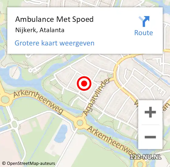 Locatie op kaart van de 112 melding: Ambulance Met Spoed Naar Nijkerk, Atalanta op 9 juli 2021 17:45