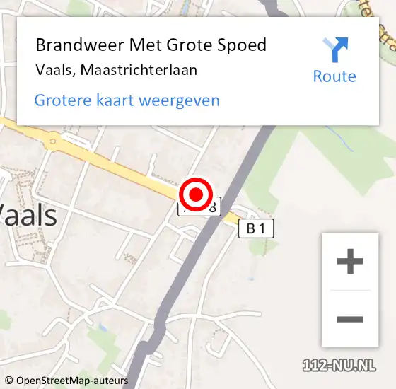 Locatie op kaart van de 112 melding: Brandweer Met Grote Spoed Naar Vaals, Maastrichterlaan op 9 juli 2021 17:46