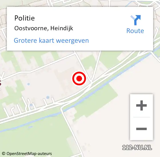 Locatie op kaart van de 112 melding: Politie Oostvoorne, Heindijk op 9 juli 2021 18:14