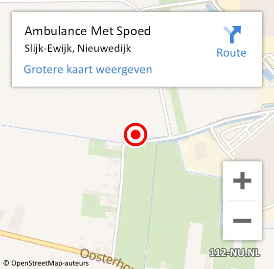 Locatie op kaart van de 112 melding: Ambulance Met Spoed Naar Slijk-Ewijk, Nieuwedijk op 9 juli 2021 18:22