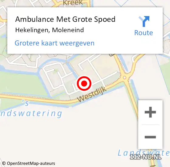 Locatie op kaart van de 112 melding: Ambulance Met Grote Spoed Naar Hekelingen, Moleneind op 9 juli 2021 18:24