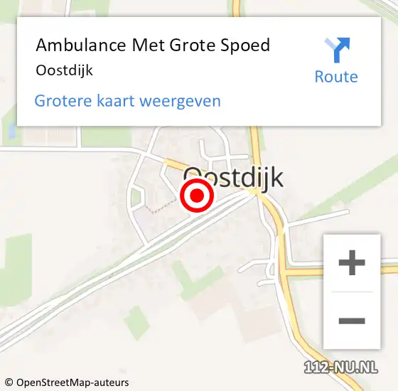 Locatie op kaart van de 112 melding: Ambulance Met Grote Spoed Naar Oostdijk op 9 juli 2021 18:34