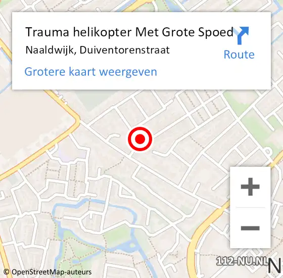 Locatie op kaart van de 112 melding: Trauma helikopter Met Grote Spoed Naar Naaldwijk, Duiventorenstraat op 9 juli 2021 19:05