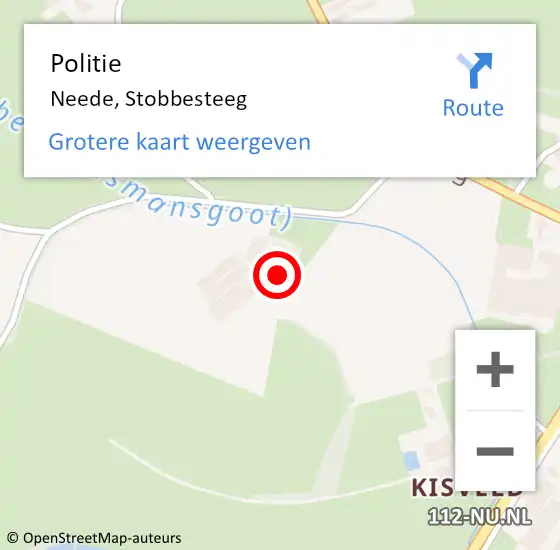 Locatie op kaart van de 112 melding: Politie Neede, Stobbesteeg op 9 juli 2021 19:13