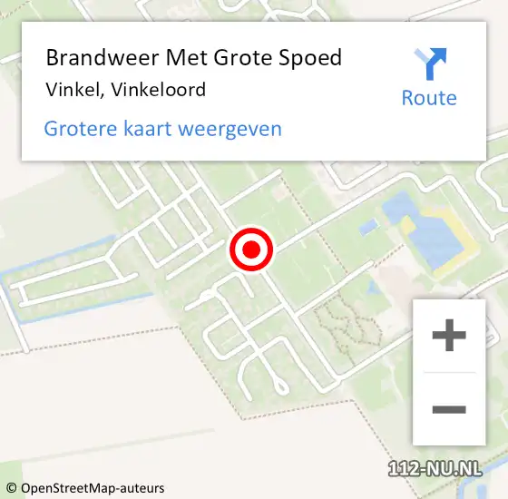 Locatie op kaart van de 112 melding: Brandweer Met Grote Spoed Naar Vinkel, Vinkeloord op 9 juli 2021 19:45