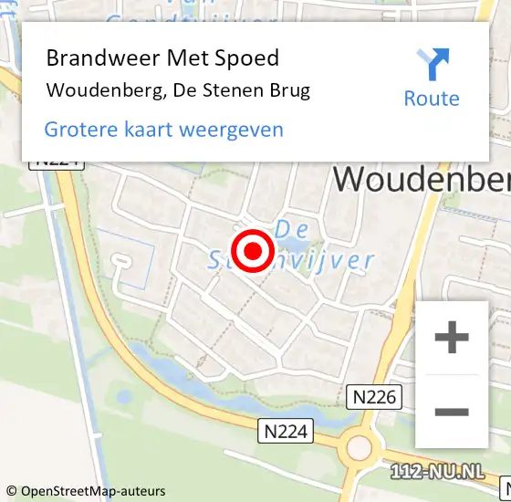 Locatie op kaart van de 112 melding: Brandweer Met Spoed Naar Woudenberg, De Stenen Brug op 9 juli 2021 19:52