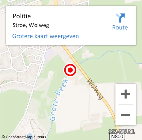 Locatie op kaart van de 112 melding: Politie Stroe, Wolweg op 9 juli 2021 20:13