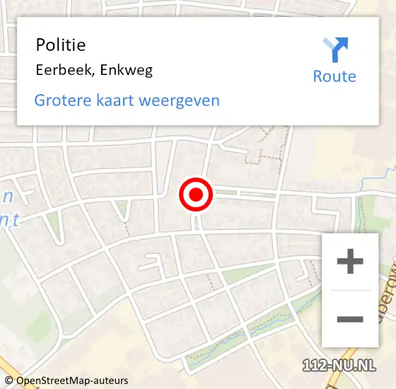 Locatie op kaart van de 112 melding: Politie Eerbeek, Enkweg op 9 juli 2021 20:19