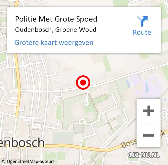Locatie op kaart van de 112 melding: Politie Met Grote Spoed Naar Oudenbosch, Groene Woud op 9 juli 2021 20:26