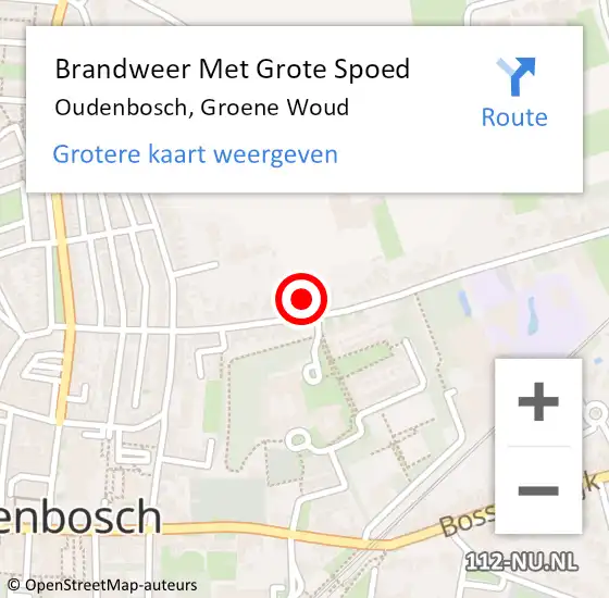 Locatie op kaart van de 112 melding: Brandweer Met Grote Spoed Naar Oudenbosch, Groene Woud op 9 juli 2021 20:26