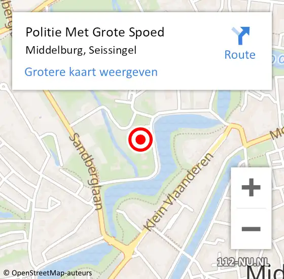 Locatie op kaart van de 112 melding: Politie Met Grote Spoed Naar Middelburg, Seissingel op 9 juli 2021 20:27