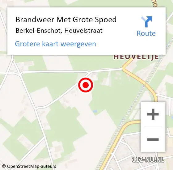 Locatie op kaart van de 112 melding: Brandweer Met Grote Spoed Naar Berkel-Enschot, Heuvelstraat op 9 juli 2021 20:57