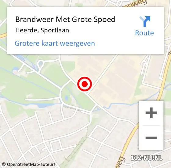 Locatie op kaart van de 112 melding: Brandweer Met Grote Spoed Naar Heerde, Sportlaan op 16 juni 2014 00:27