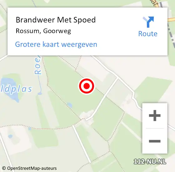 Locatie op kaart van de 112 melding: Brandweer Met Spoed Naar Rossum, Goorweg op 9 juli 2021 21:36