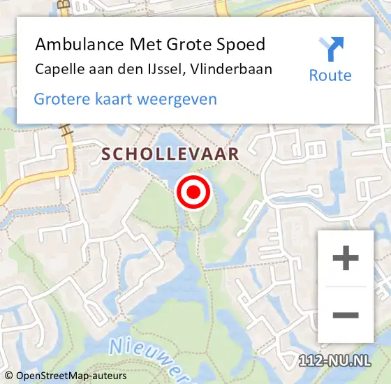 Locatie op kaart van de 112 melding: Ambulance Met Grote Spoed Naar Capelle aan den IJssel, Vlinderbaan op 9 juli 2021 21:40