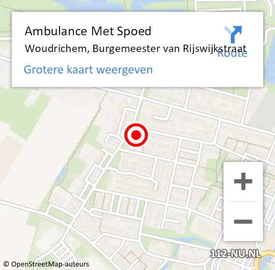 Locatie op kaart van de 112 melding: Ambulance Met Spoed Naar Woudrichem, Burgemeester van Rijswijkstraat op 9 juli 2021 21:52