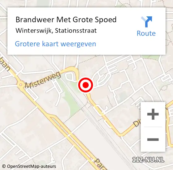 Locatie op kaart van de 112 melding: Brandweer Met Grote Spoed Naar Winterswijk, Stationsstraat op 9 juli 2021 22:29