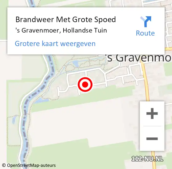 Locatie op kaart van de 112 melding: Brandweer Met Grote Spoed Naar 's Gravenmoer, Hollandse Tuin op 9 juli 2021 22:32