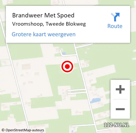 Locatie op kaart van de 112 melding: Brandweer Met Spoed Naar Vroomshoop, Tweede Blokweg op 9 juli 2021 22:59