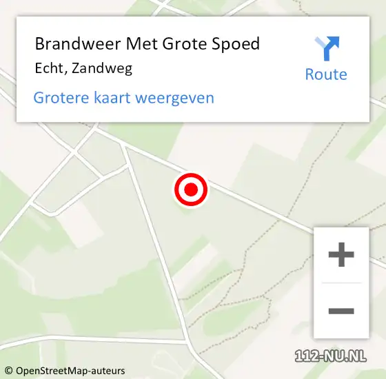 Locatie op kaart van de 112 melding: Brandweer Met Grote Spoed Naar Echt, Zandweg op 9 juli 2021 23:09