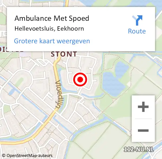 Locatie op kaart van de 112 melding: Ambulance Met Spoed Naar Hellevoetsluis, Eekhoorn op 9 juli 2021 23:30