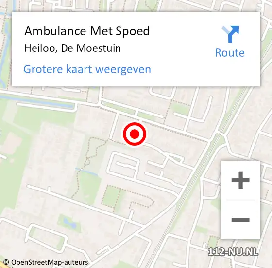 Locatie op kaart van de 112 melding: Ambulance Met Spoed Naar Heiloo, De Moestuin op 9 juli 2021 23:48