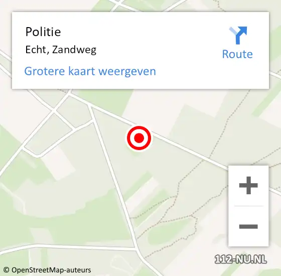 Locatie op kaart van de 112 melding: Politie Echt, Zandweg op 9 juli 2021 23:57