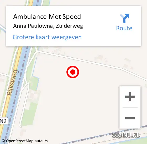 Locatie op kaart van de 112 melding: Ambulance Met Spoed Naar Anna Paulowna, Zuiderweg op 10 juli 2021 00:28