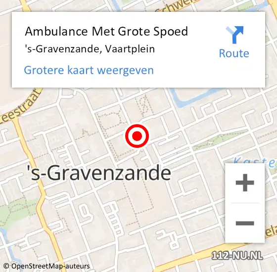 Locatie op kaart van de 112 melding: Ambulance Met Grote Spoed Naar 's-Gravenzande, Vaartplein op 10 juli 2021 00:39