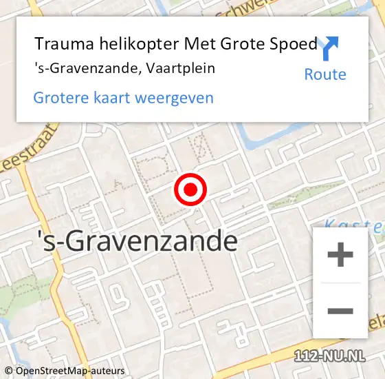 Locatie op kaart van de 112 melding: Trauma helikopter Met Grote Spoed Naar 's-Gravenzande, Vaartplein op 10 juli 2021 00:41