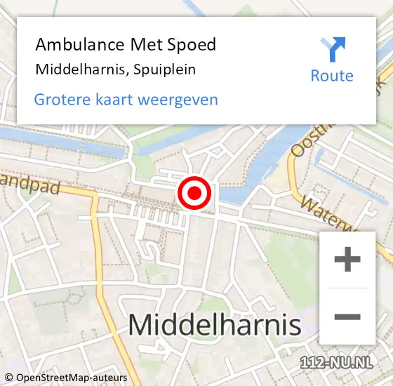 Locatie op kaart van de 112 melding: Ambulance Met Spoed Naar Middelharnis, Spuiplein op 10 juli 2021 01:06