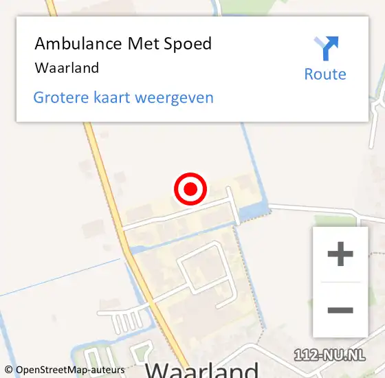 Locatie op kaart van de 112 melding: Ambulance Met Spoed Naar Waarland op 10 juli 2021 01:12