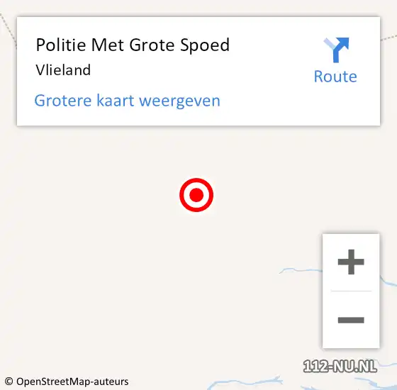 Locatie op kaart van de 112 melding: Politie Met Grote Spoed Naar Vlieland op 10 juli 2021 01:20