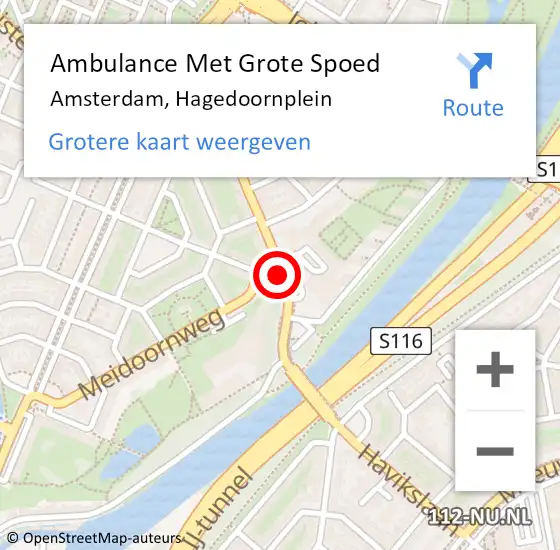 Locatie op kaart van de 112 melding: Ambulance Met Grote Spoed Naar Amsterdam, Hagedoornplein op 10 juli 2021 01:58