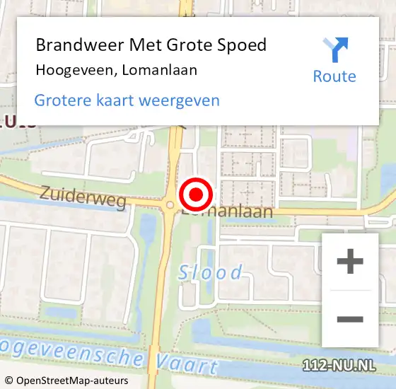 Locatie op kaart van de 112 melding: Brandweer Met Grote Spoed Naar Hoogeveen, Lomanlaan op 10 juli 2021 02:26